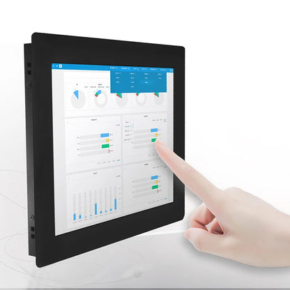 All-in-One Panel PC by R.E.D. Shopping with 10-15 inch resistive touch screen, Intel Core i3 processor, Windows 10 Pro.