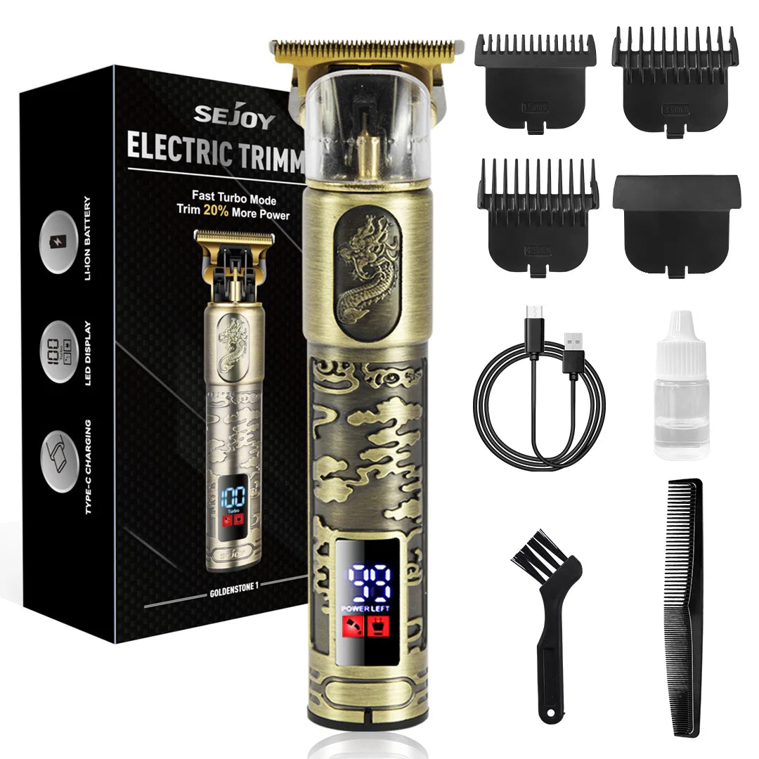 SEJOY Professional Hair Clipper – Cordless, Adjustable, Gold | EU Version