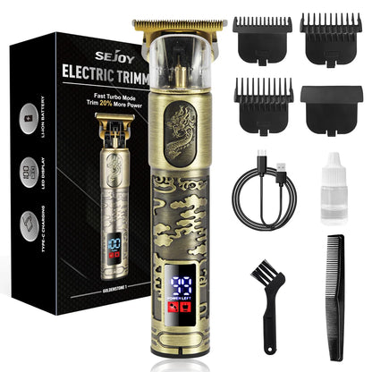 SEJOY Professional Hair Clipper – Cordless, Adjustable, Gold | EU Version