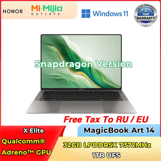 Honor MagicBook Art 14 – Snapdragon X Elite, 32GB DDR5, 1TB SSD, 14.6" 3.1K OLED, Windows 11