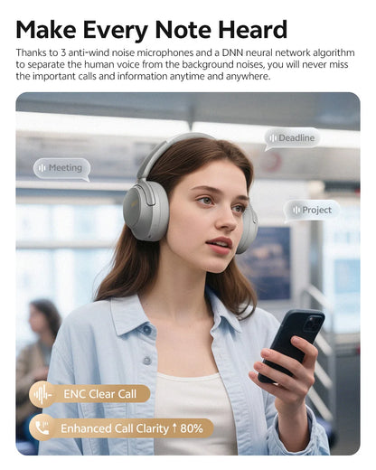 QCY H3S ANC Over-Ear Headphones – -56dB, LDAC, Dual Driver, Bluetooth 6.0, 102Hrs