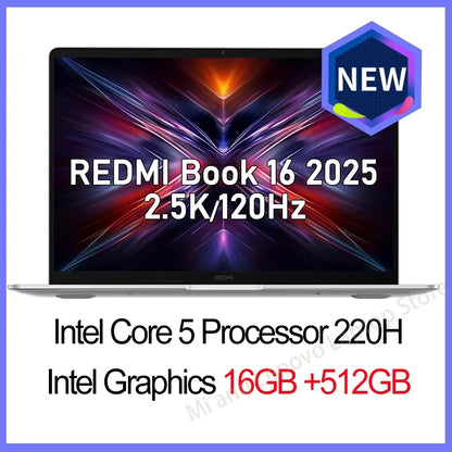 Xiaomi Redmi Book 16 2025 – Intel Core 5-220H, 16/32GB DDR5, 512GB/1TB SSD, 2.5K 120Hz, Wi-Fi 6, Win 11
