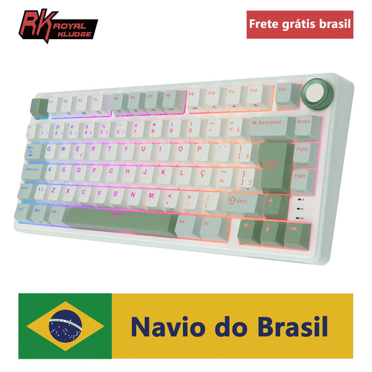 Royal Kludge RK R75 Brazilian Gasket Mechanical Keyboard – 80-Key, Hot-Swap, RGB, MDA PBT Keycaps