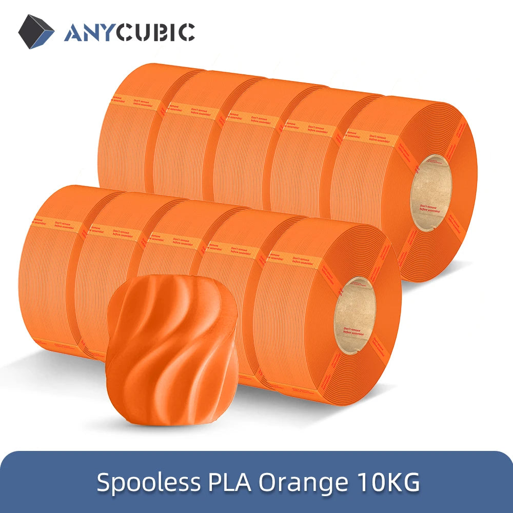 ANYCUBIC 10KG Spooless PLA Filament 1.75mm – Refill for Kobra 3 & S1C