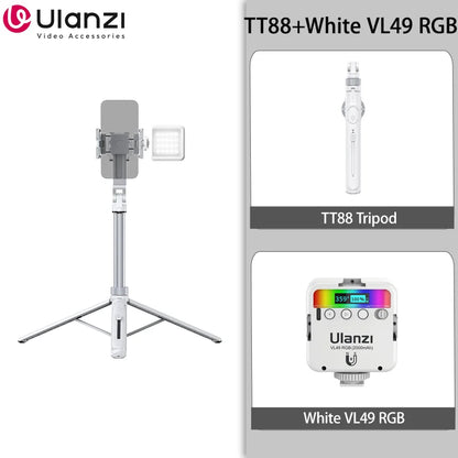 Ulanzi TT88 1.44M Overhead Selfie Stick Tripod – Magnetic Clamp, Wireless Remote, for Vlog & Live