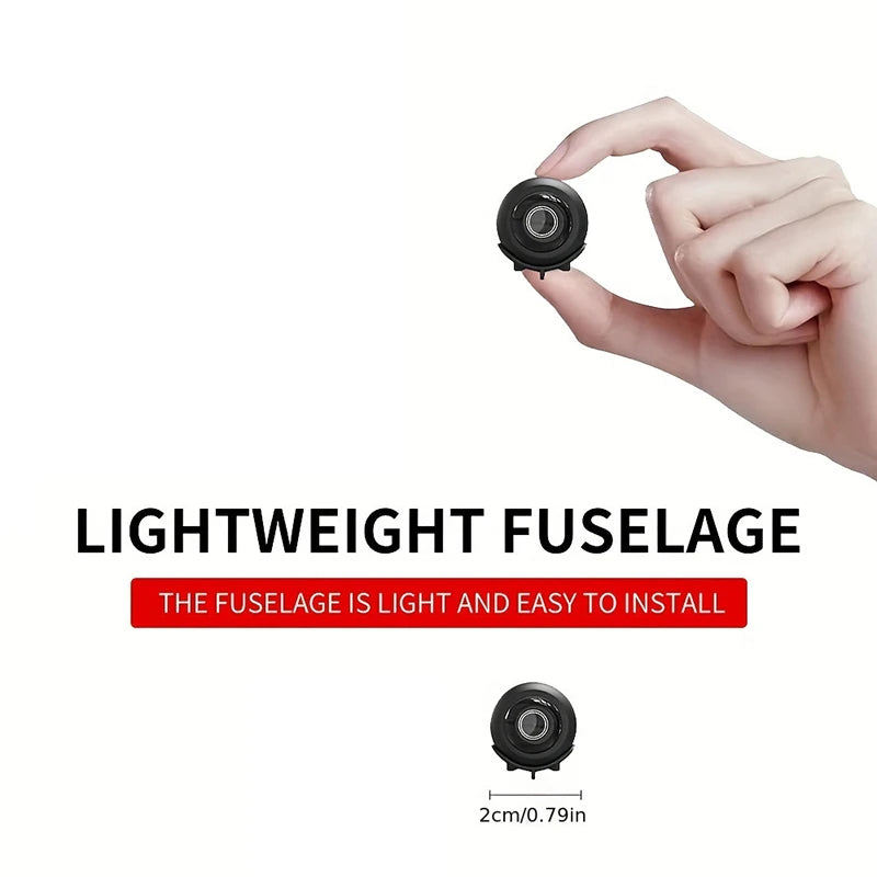 R.E.D. Shopping X5 Mini Security Camera with 1080P HD, WiFi, night vision, and motion detection, mounted on a wall.