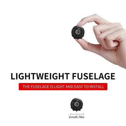 R.E.D. Shopping X5 Mini Security Camera with 1080P HD, WiFi, night vision, and motion detection, mounted on a wall.