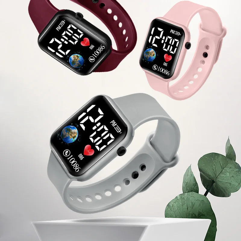 YIKAZE Kids LED Digital Watch – Silicone Strap, Cartoon Sport Wristwatch for Boys & Girls