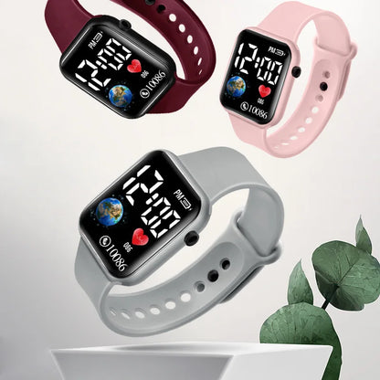 YIKAZE Kids LED Digital Watch – Silicone Strap, Cartoon Sport Wristwatch for Boys & Girls