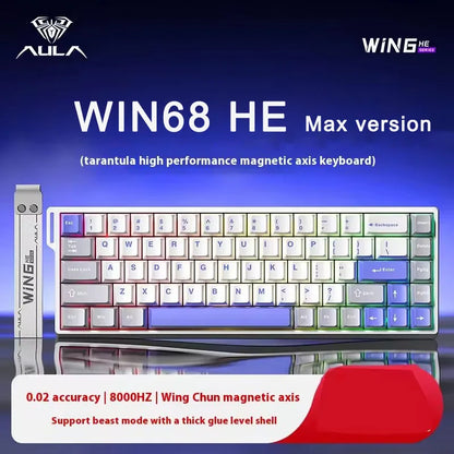 R.E.D. Shopping Aula Win68 HE magnetic switch mini gaming keyboard with RGB backlit, hot-swappable keys, wired for PC gaming.