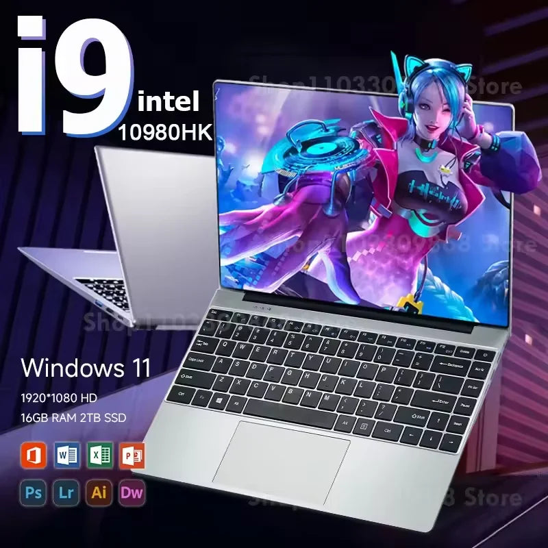SHIMANG Gaming Laptop 14.1" – Intel Core i9-10980HK, Windows 11, 16GB DDR4, up to 2TB SSD, IPS
