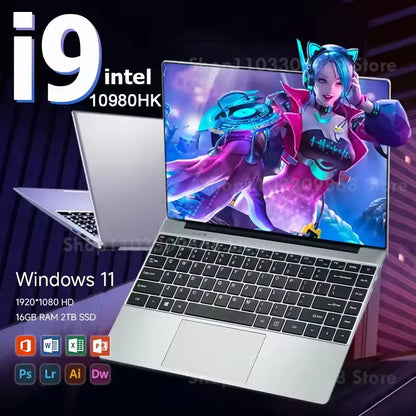 SHIMANG Gaming Laptop 14.1" – Intel Core i9-10980HK, Windows 11, 16GB DDR4, up to 2TB SSD, IPS