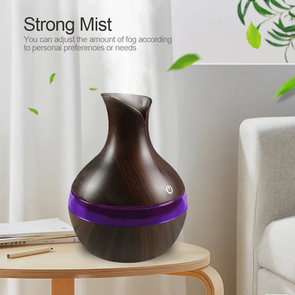 Miflame 300ml Ultrasonic Aroma Diffuser – 7-Color LED, USB Rechargeable, Cool Mist Humidifier for Home & Bedroom