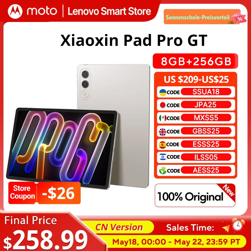 Lenovo Xiaoxin Pad Pro GT | 11.1" 3.2K 144Hz | Snapdragon 8 Gen 3 | 8GB+256GB | 8860mAh | Android Tablet