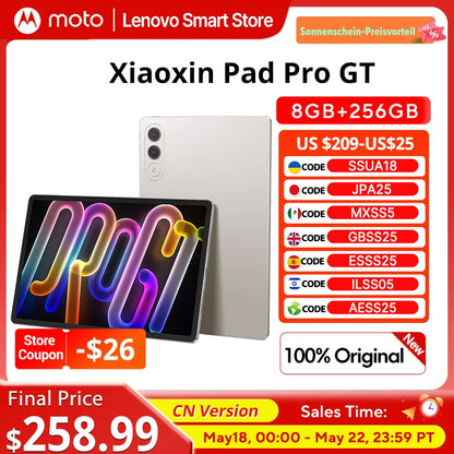 Lenovo Xiaoxin Pad Pro GT | 11.1" 3.2K 144Hz | Snapdragon 8 Gen 3 | 8GB+256GB | 8860mAh | Android Tablet