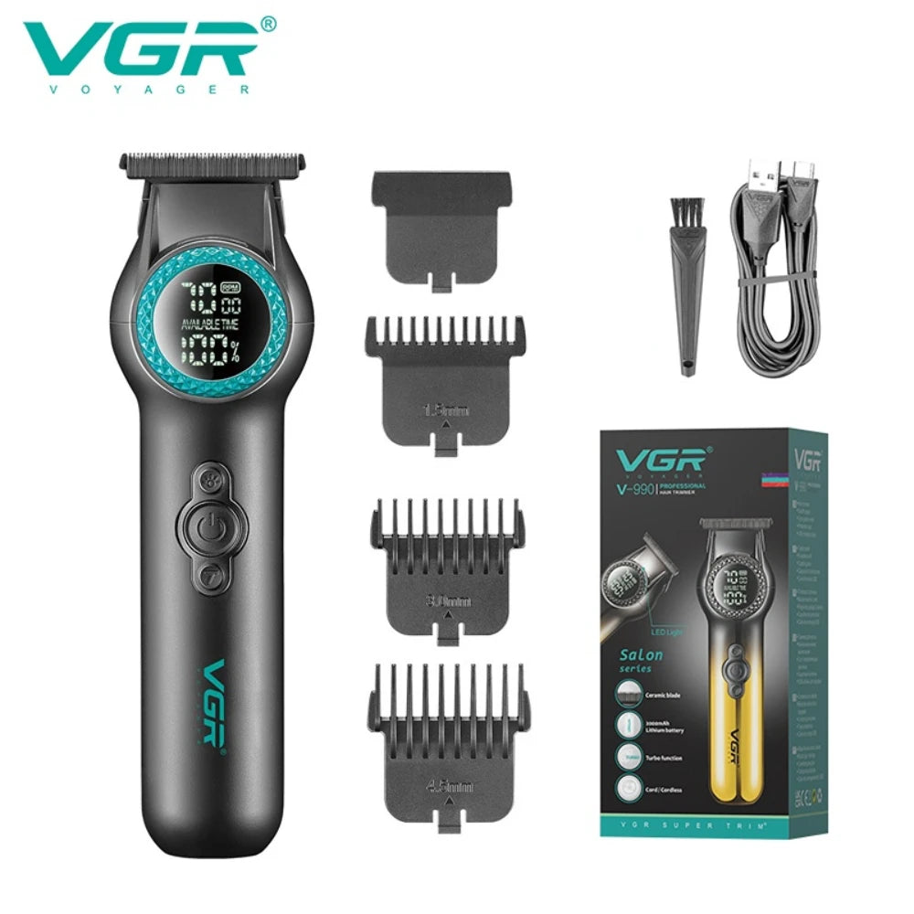 VGR V-990 Professional Hair Clipper – Gold & Black, With or Without Box