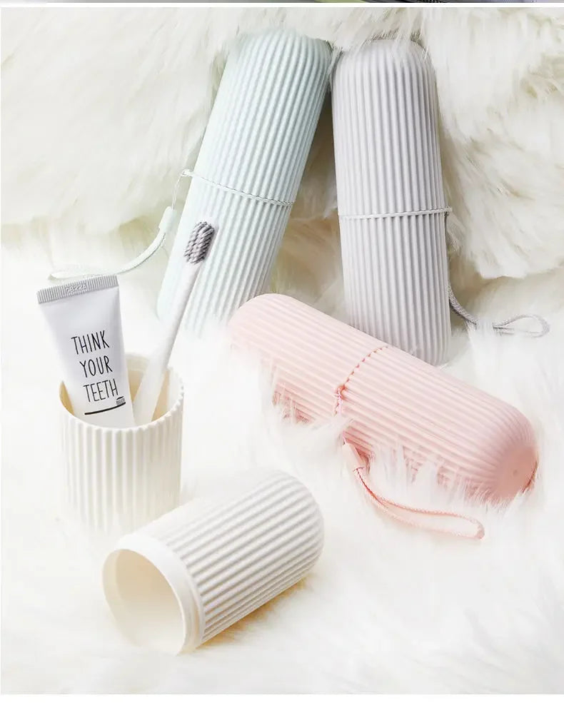 Portable Toothbrush & Toothpaste Holder Case – Travel & Camping Storage Box