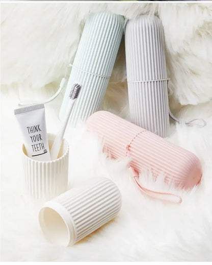 Portable Toothbrush & Toothpaste Holder Case – Travel & Camping Storage Box