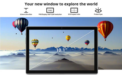 5G WiFi Calling Tablet 10.1" – Dual SIM, 8GB+256GB, Octa Core, 6000mAh, Android 12