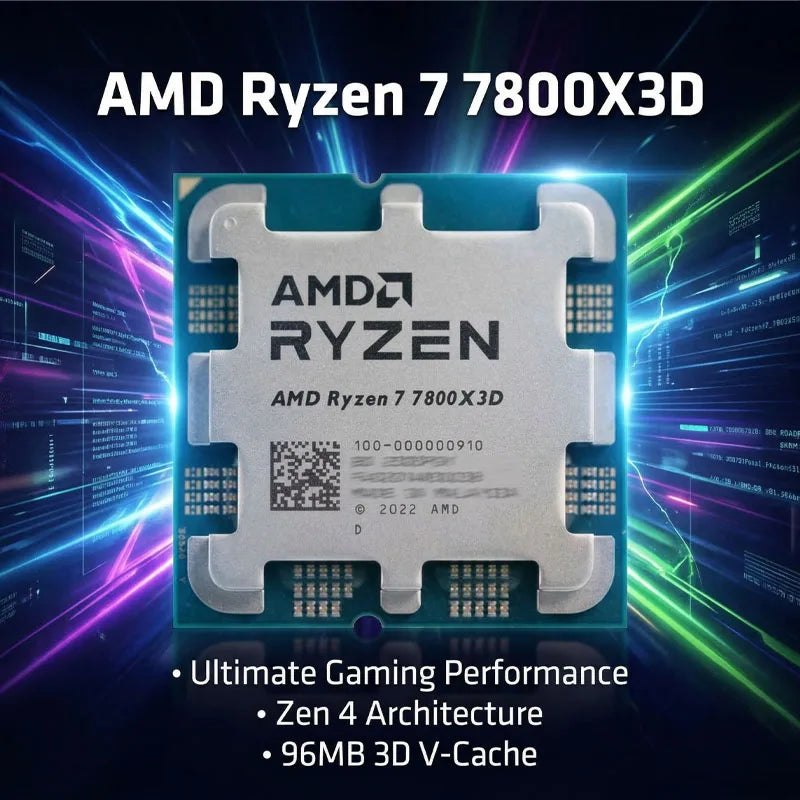 AMD Ryzen 7 7800X3D AM5 CPU – 8-Core, 125W, 96MB L3 Cache, 3D V-Cache