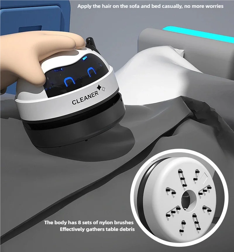 Red Shopping USB electric desktop vacuum cleaner with a compact design, ideal for cleaning keyboards and car interiors.