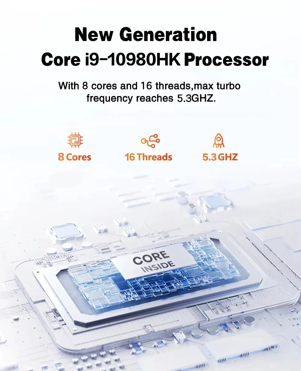 Mini PC Intel Core i9-10980HK – 32GB RAM 1TB/2TB SSD WiFi 6 BT 5.2 4K 60Hz Windows 11