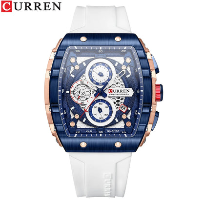CURREN Men's Fashion Watch – Unique Square Design, Luxury Quartz Sport, Waterproof