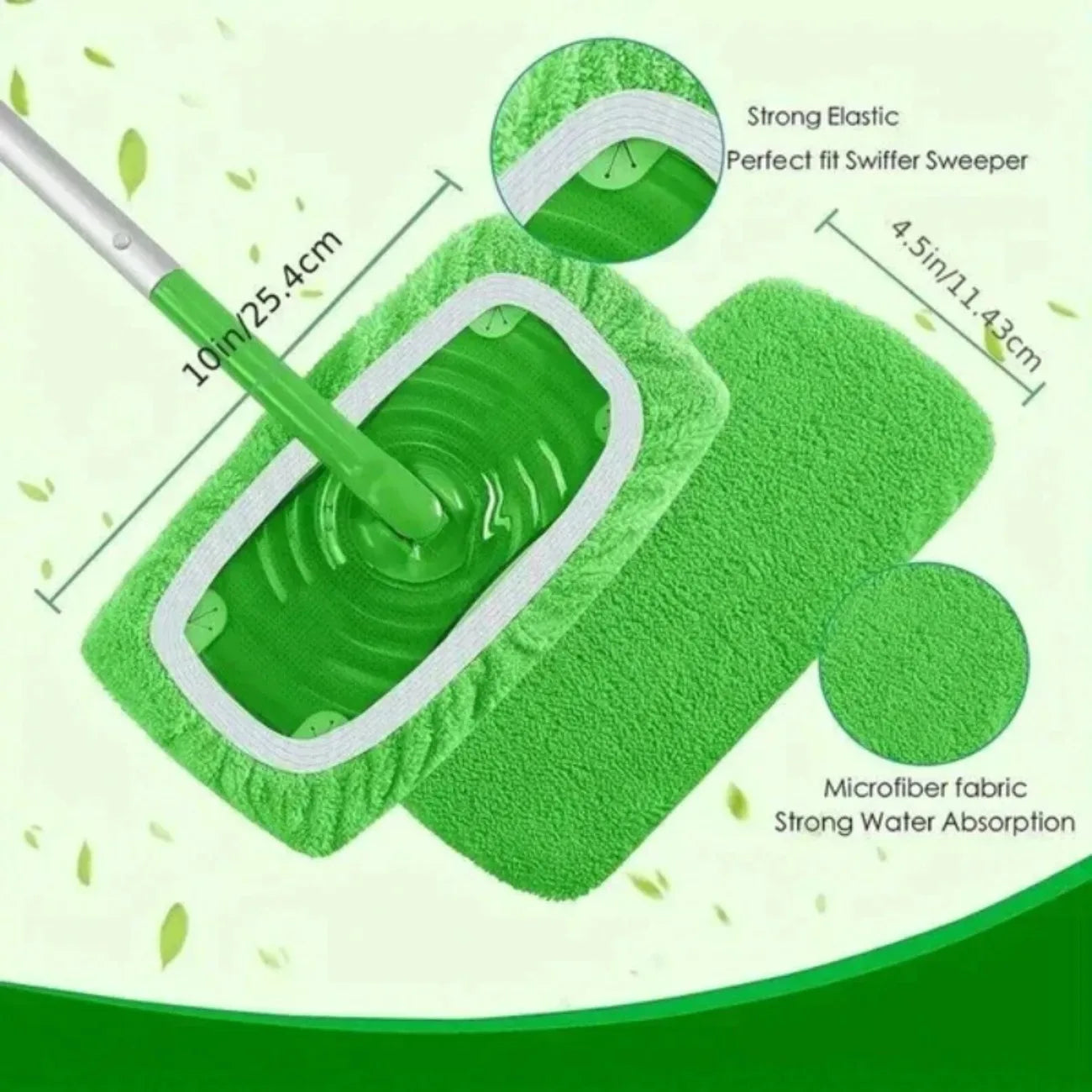Washable Flat Mop Pads 6-Pack | Reusable Microfiber Mop Covers