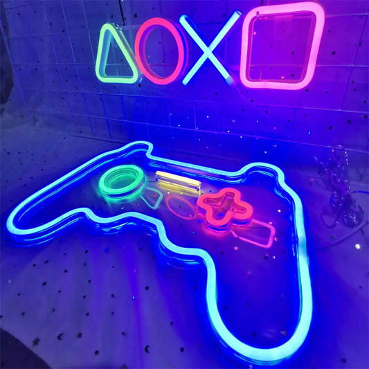 Game Neon Sign Light – USB Powered LED Wall Décor for Gaming Room