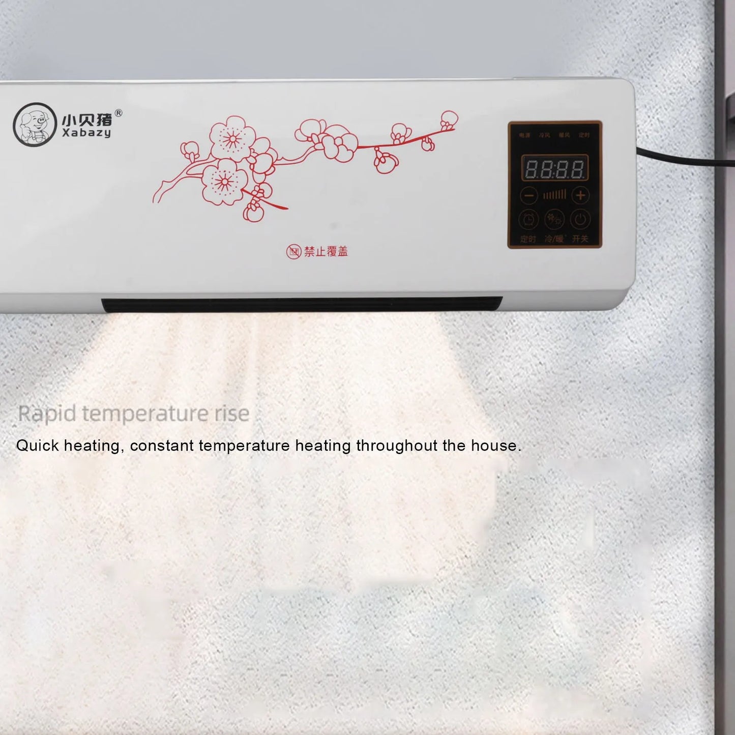 Portable Space Heater – Wall Mountable, Remote Control, Low Noise, for Bathroom & Bedroom