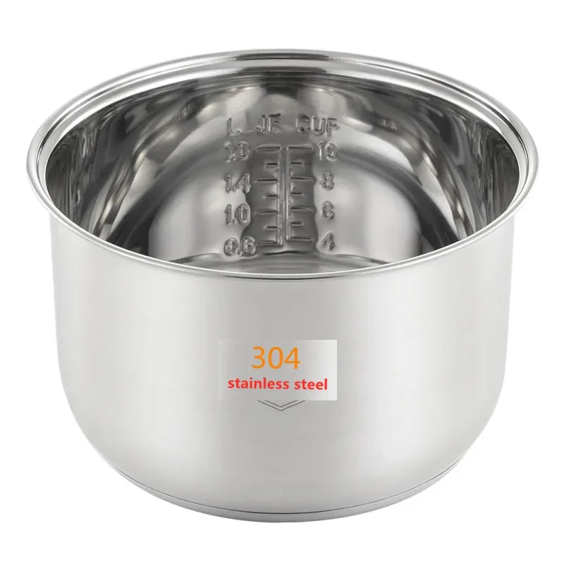 Stainless Steel 304 Rice Cooker Liner | 1.2L–8L | Compatible with Oxhaier, SKG & Universal Brands