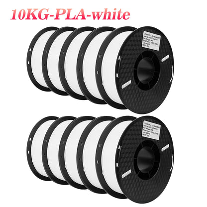 Multicolor PLA 3D Printer Filament – 10KG, 1.75mm, 10 Rolls x 1KG, Free Shipping