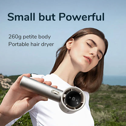 JISULIFE Mini Portable Hand Fan – 100 Wind Speeds, LED Display, 3600/5000mAh, Brushless Motor