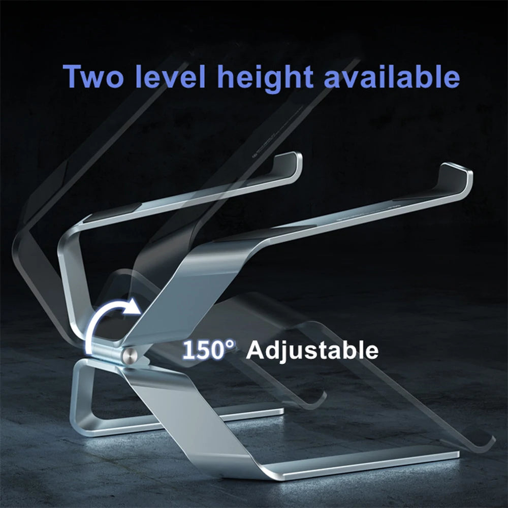 Adjustable Aluminum Alloy Laptop Stand — Foldable, Portable, Up to 17.3", Cooling Bracket
