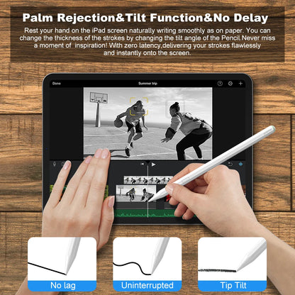 iPad Stylus Pen – Wireless Charging, Palm Rejection, Tilt Sensitivity for iPad Pro, Air, Mini
