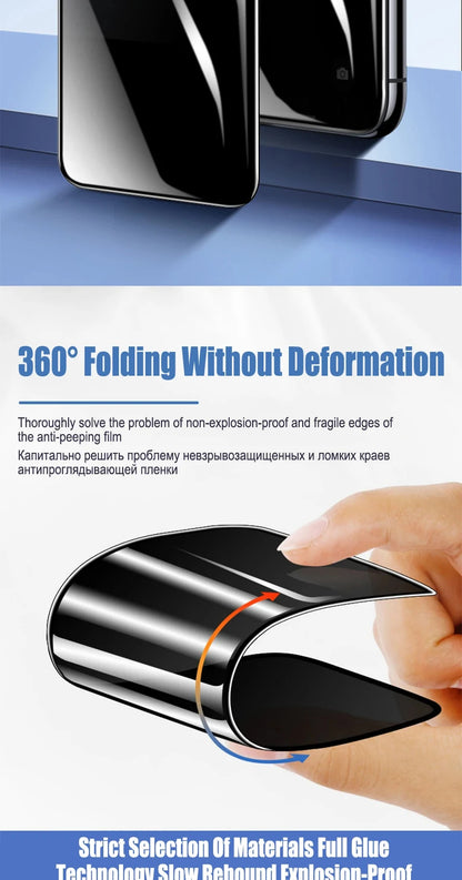 Privacy Hydrogel Film for iPhone | Anti-Spy Screen Protector for iPhone 6-16 Pro Max, X, XR, XS (2pcs)