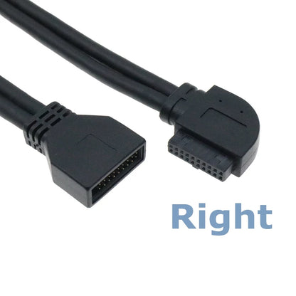 CableCC 90° USB 3.0 20-Pin Motherboard Extension Cable – Straight/Left/Right/Up/Down, 0.2m