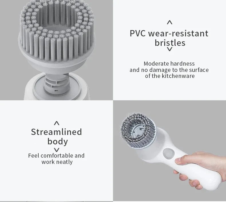Wireless Handheld Electric Cleaning Scrubber – Rechargeable, Multi-Surface Brush Tool for Car, Home & Kitchen