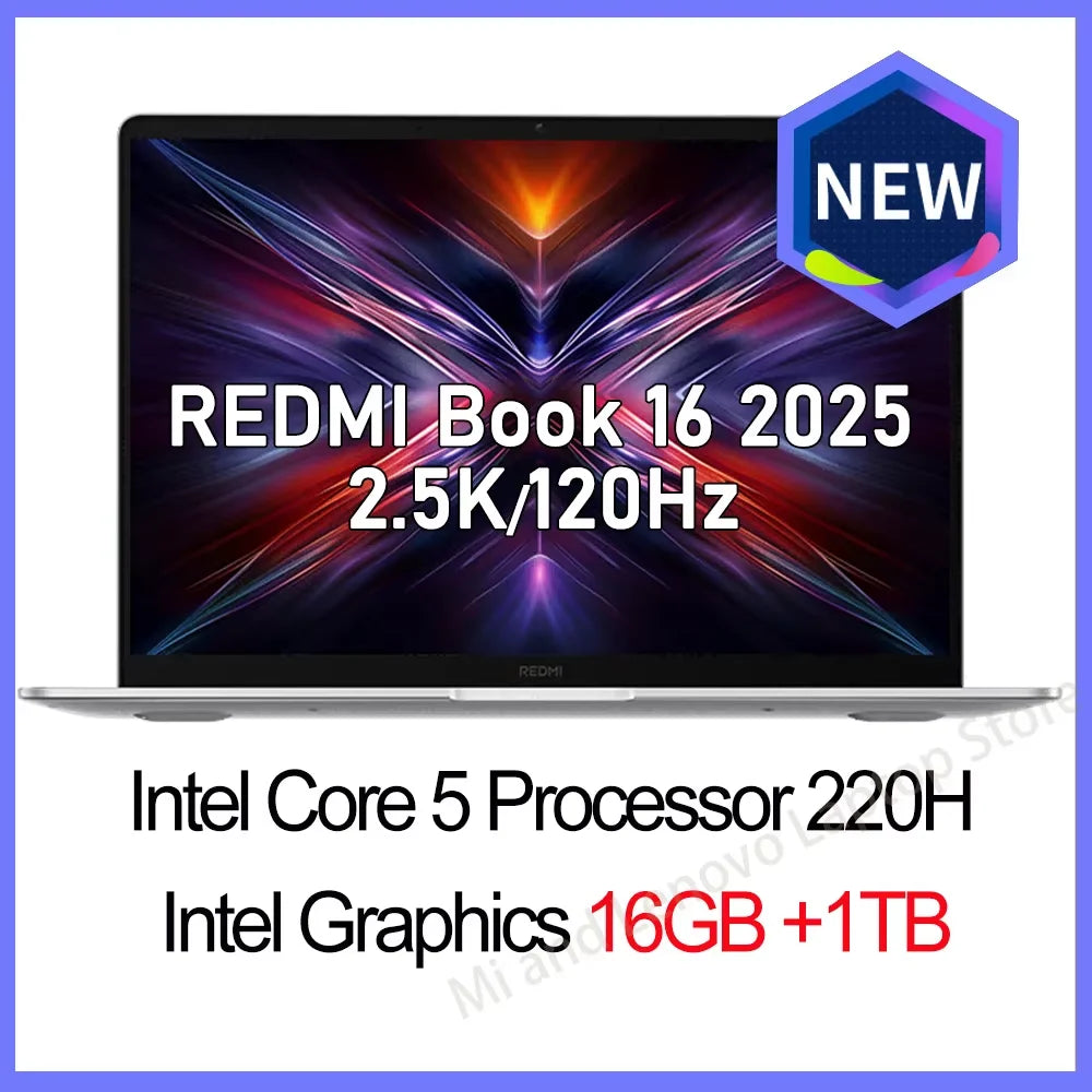 Xiaomi Redmi Book 16 2025 – Intel Core 5-220H, 16/32GB DDR5, 512GB/1TB SSD, 2.5K 120Hz, Wi-Fi 6, Win 11