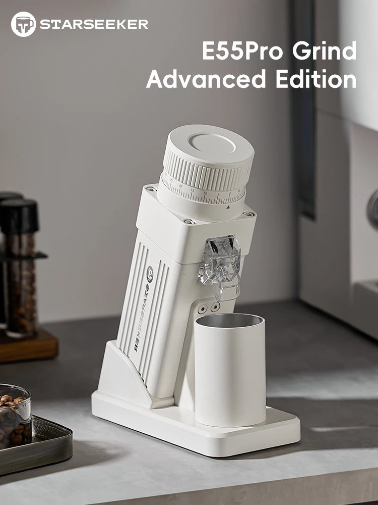 STARSEEKER E55Pro Electric Coffee Grinder – 55MM Titanium Cone Burr, Stepless Adjustment