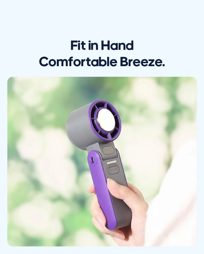 KINSCOTER Foldable Handheld Fan – 3600mAh, 100-Speed, Ice Cooling