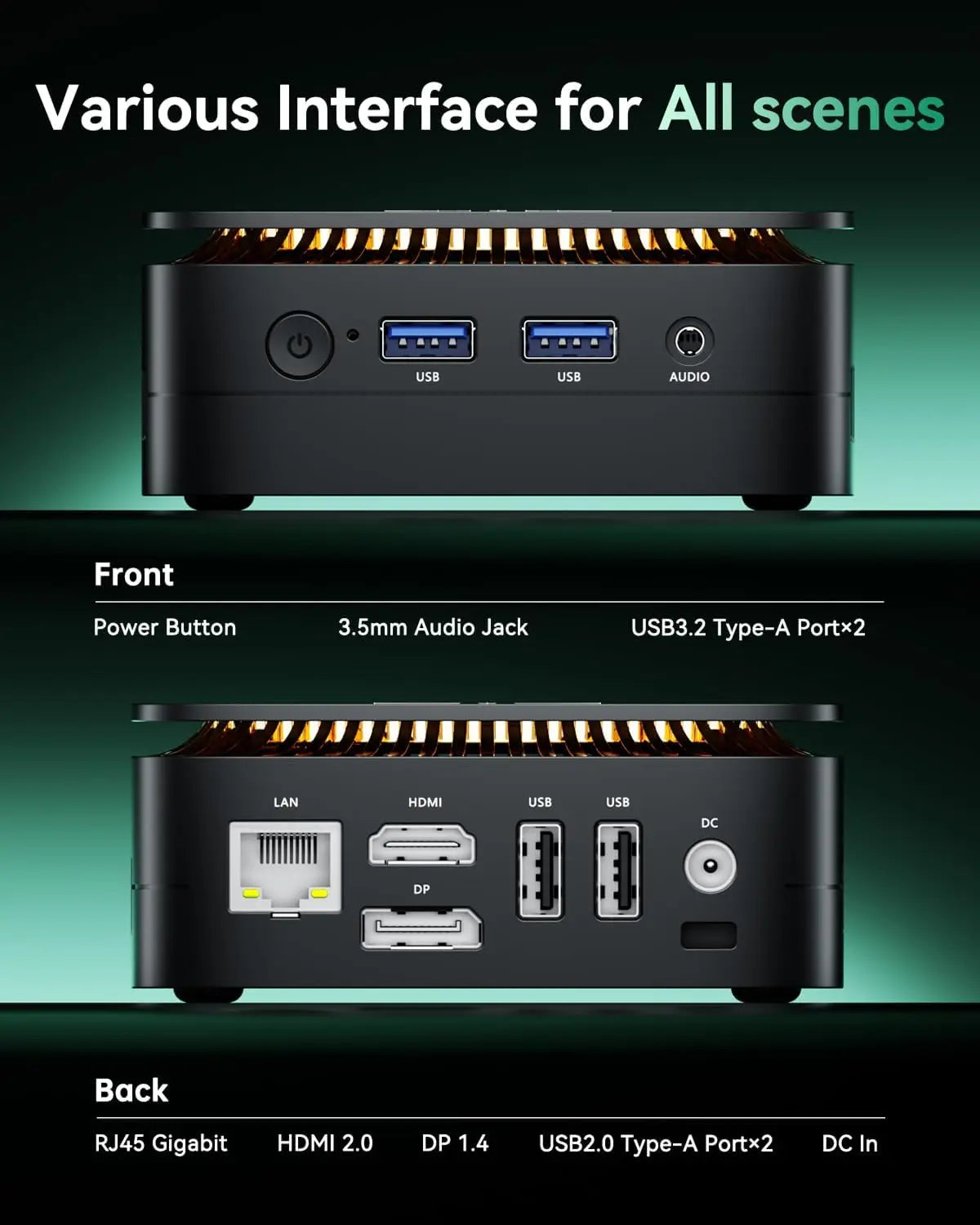 KAMRUI E1 Mini PC – AMD Ryzen 3 3250U, 8GB DDR4, 256GB SSD, Windows 11 Pro, 4K Support