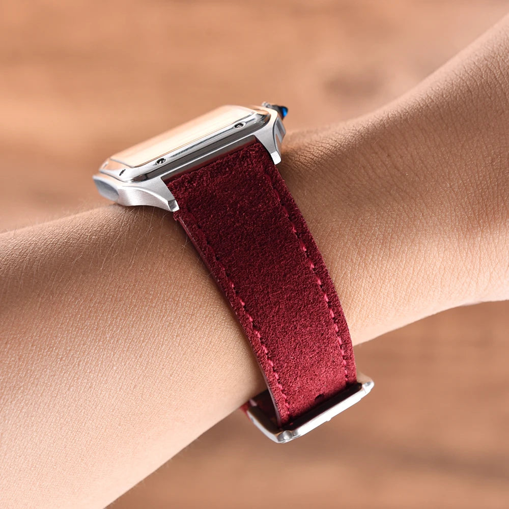 Vintage Suede Leather Watch Band – Quick Release 18/19/20/22mm for Men & Women
