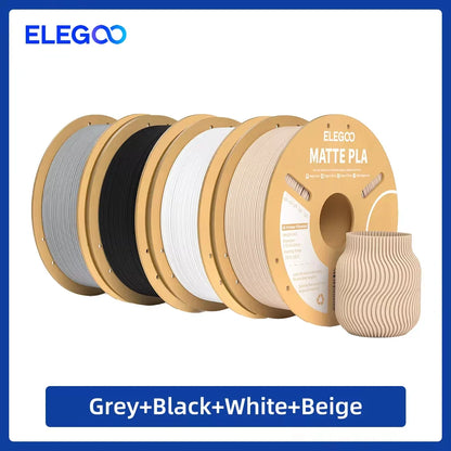 ELEGOO Matte PLA Filament 1.75mm 1KG – +/-0.02mm Accuracy, Cardboard Spool