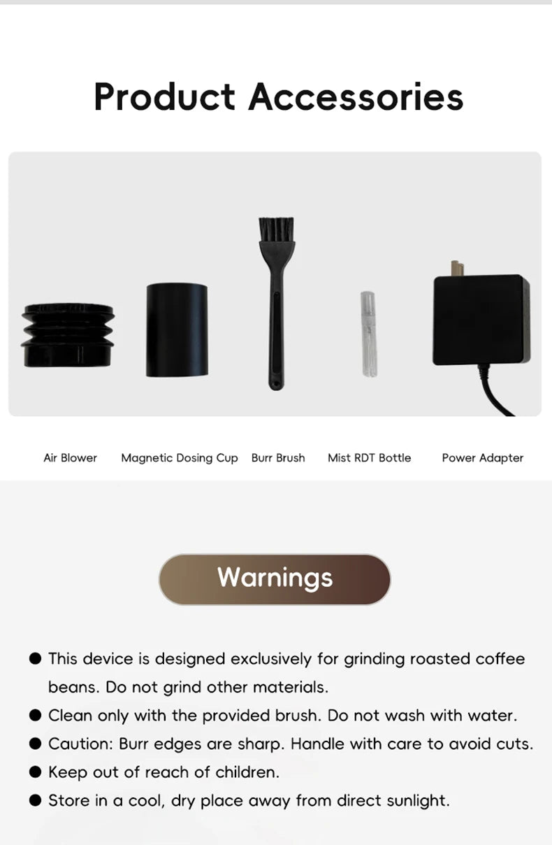 STARSEEKER E55Pro Electric Coffee Grinder – 55MM Titanium Cone Burr, Stepless Adjustment