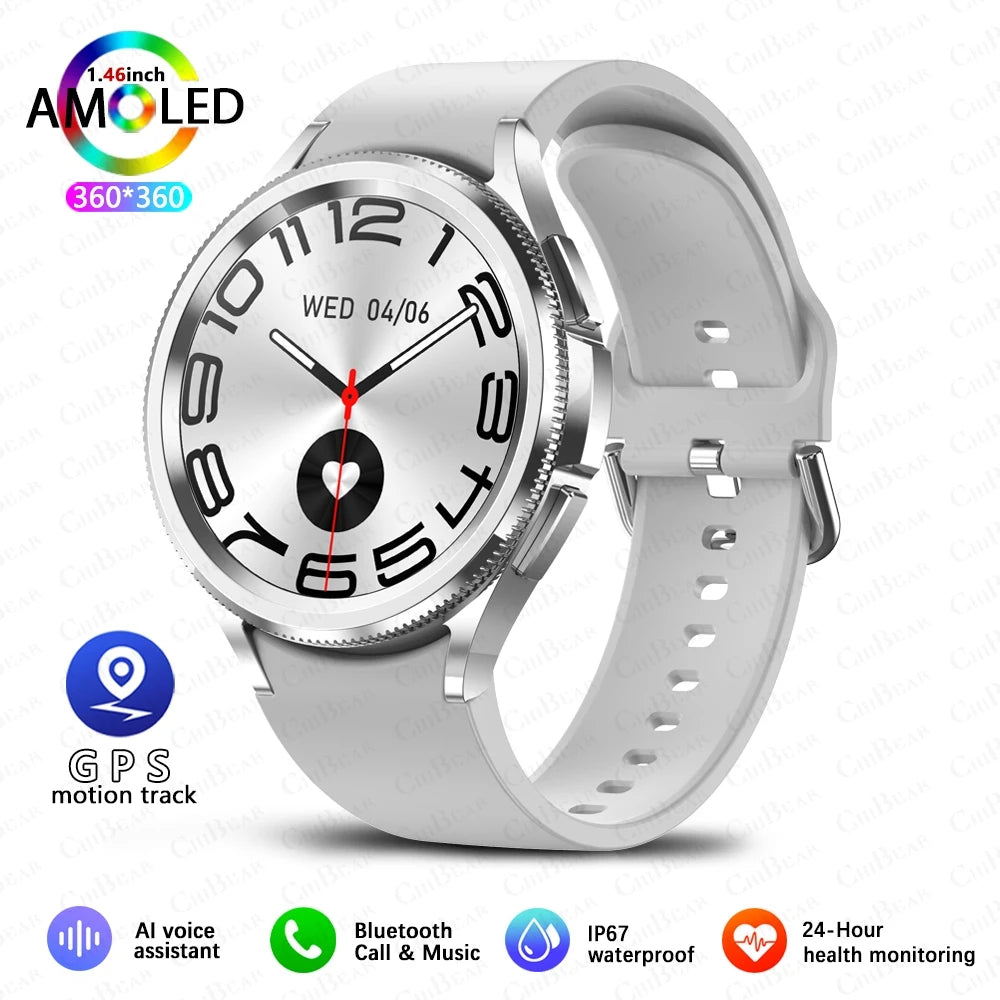 2025 Smart Watch 6 – AMOLED HD Screen, 100+ Sport Modes, IP68 Waterproof, Android & iOS