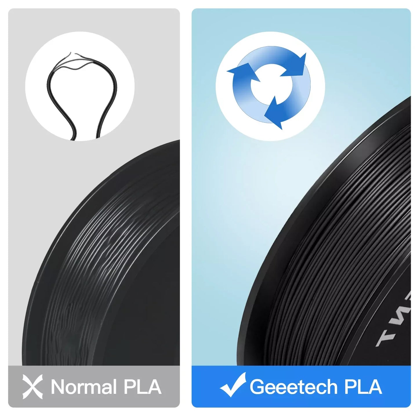 GEEETECH 3D Printer Filament – 10KG Box, 1.75mm Matte / PETG / Silk PLA / TPU / ABS, Safe Materials