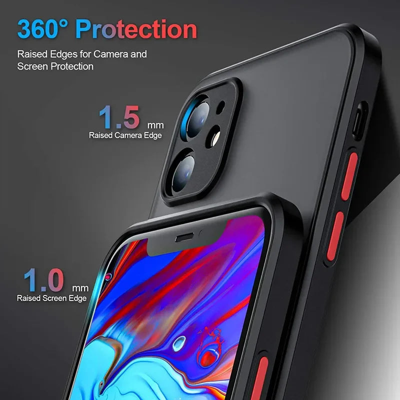 Armor Bumper Shockproof Phone Case for iPhone | Silicone Hard Cover for iPhone 7-15 Pro Max, XR, XS