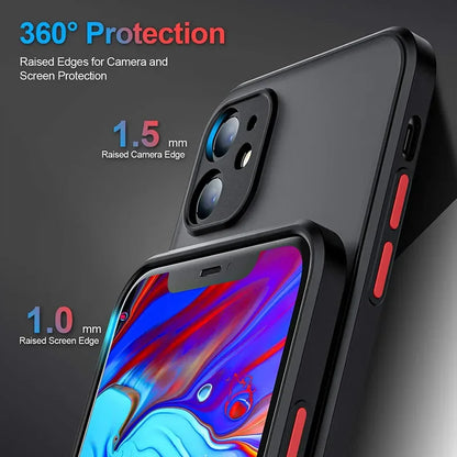 Armor Bumper Shockproof Phone Case for iPhone | Silicone Hard Cover for iPhone 7-15 Pro Max, XR, XS