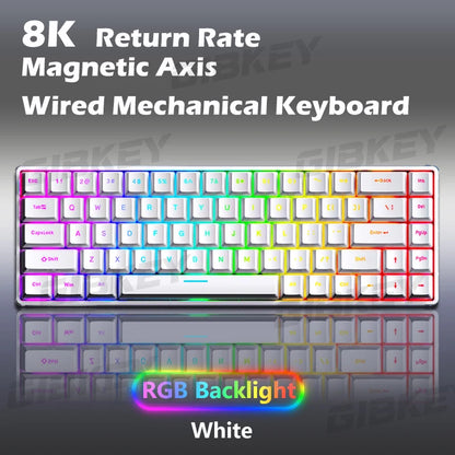GIBKEY Magnetic Axis Gaming Mechanical Keyboard – 68-Key, 8K Return Rate, RGB, Hot Swap